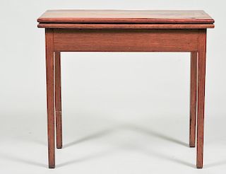 CHIPPENDALE STYLE WALNUT VENEERED GAME TABLE