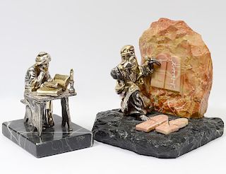 TWO SAM PHILIPE SILVERED SCULPTURES