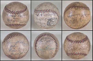 Group of Six American League Signed Baseballs