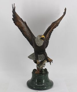 C. Cantrell Signed Bronze Eagle "Over The Rainbow"