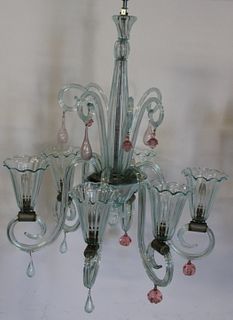 Midcentury Murano Glass Chandelier