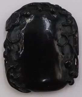 Chinese? Carved Cherry Amber Pendant.