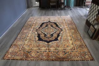 Antique And Finely Hand Woven Roomsize Carpet.
