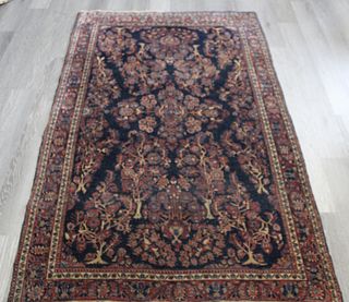 Antique And Finely Hand Woven Sarouk Style Area