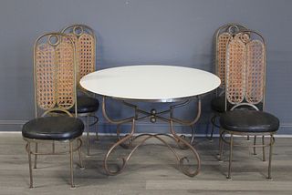 Vintage Italian Steel Table & 4 Chairs.