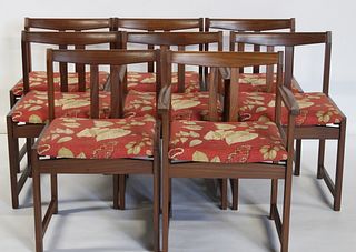 Danish Modern Dining Table And 8 Chairs.