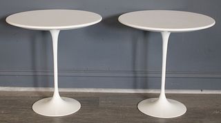 Pair Of Signed Knoll Saarinen Side Tables.