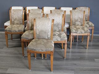 Set Of 12 Continental Art Deco Chairs.