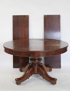 Antique Mahogany? Pedestal Table & Leaves.