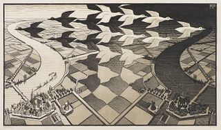M.C. Escher  Day and Night (B. 303)