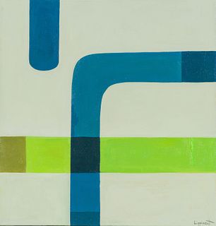 Janet Lippincott  Untitled (Blue and Green Lines)
