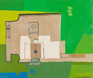 Janet Lippincott  Untitled (Church with Green Landscape)