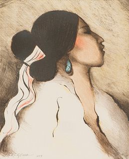 R.C. Gorman  Navajo Woman (State I)