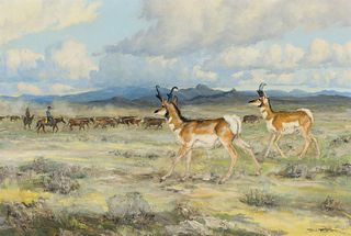 Bill Freeman  Two Antelope & Cattle