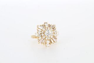 18K Gold & Diamond Cluster Ring
