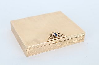 Cartier 14K Gold & Sapphire Cigarette Case