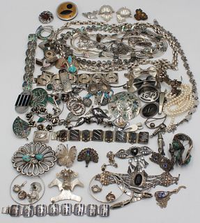 JEWELRY. Large Grouping of Sterling, Silver,