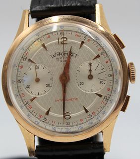 JEWELRY. Men's Wirmat 18kt Gold Chronograph Watch.