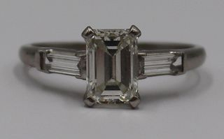 JEWELRY. GIA 1.42ct Emerald Cut Diamond Ring. 