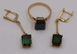 JEWELRY. 14kt Gold and Colored Gem Suite.