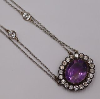 JEWELRY. Antique 10kt Gold, Amethyst and Paste