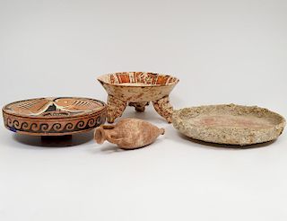 GROUP OF FOUR ASSORTED POTTERY ARTICLES