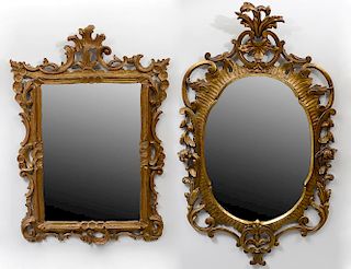TWO COMPLIMENTARY GILT MIRRORS