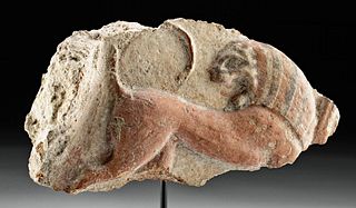 Fine & Rare Akalan Polychrome Relief Fragment w/ Lion