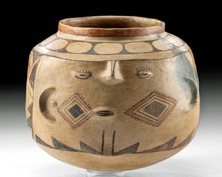 Rare Casas Grandes Pottery Double Face Portrait Jar