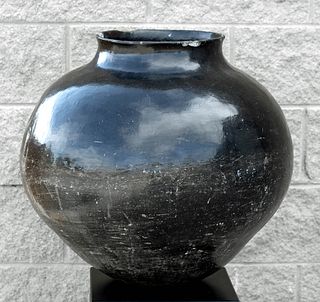 Monumental 19th C. San Juan Pueblo Pottery Jar
