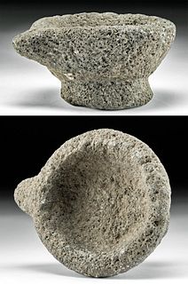 16th C. Hawaiian Volcanic Stone Kukui Nut Lamp