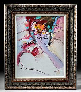Signed & Framed Peter Max Painting - Suzin Ver, 2017