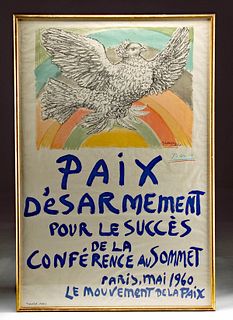 Hand-Signed Picasso Poster "Paix D'Esarmement" (1960)