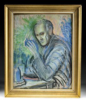 Signed Mark Tobey Pastel Self Portrait (1926)