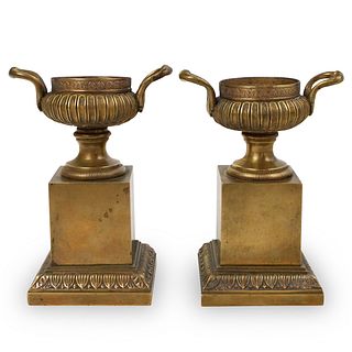 Pair of Gilt Bronze Urn