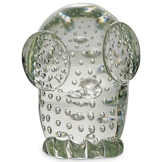 Murano Licio Zanetti Glass Owl Figurine