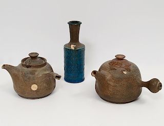 GROUP OF THREE KAHLE ART POTTERY ARTICLES