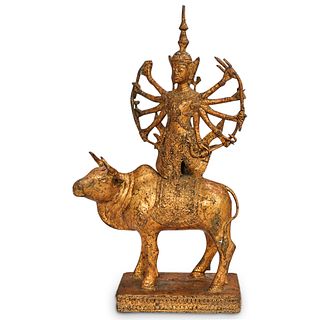 Antique Gilt Bronze Thai Shiva Figure