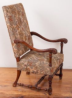 19th Century Baroque Style Tapestry Armchair