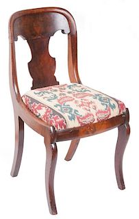 Classical Empire Mahogany Splat Back Side Chair