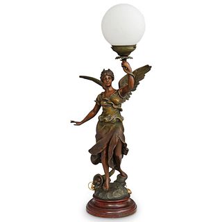 A. Moreau Style Figural Spelter Lamp