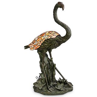 Tiffany Style Flamingo Stained Glass Lamp