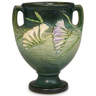 Roseville Freesia Green Pottery Floral Vase