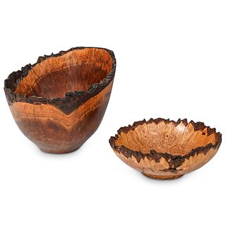 (2 Pc) Tom Webster Wood Burl Bowls