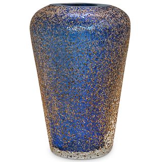 Murano Style Blue Glass Vase