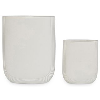(2 Pc) Rosenthal White Bisque Porcelain Vases