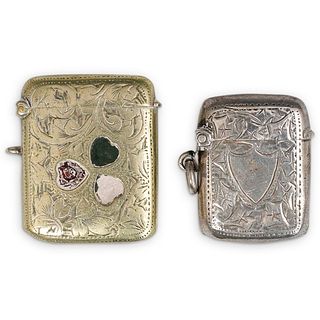 (2 Pc) Antique Silver Vesta Match Cases