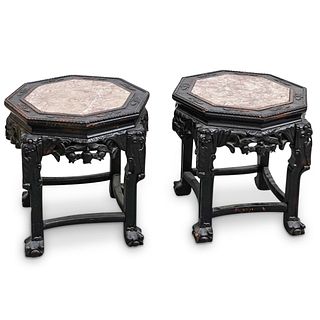 Pair of Chinese Carved Pedestals
