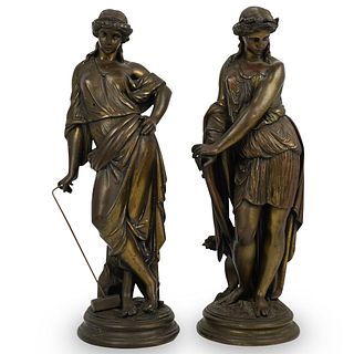 (2 Pc) Female Mixed-metal Statues