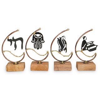 (4Pc) Set of Judaica Metal Sculpture